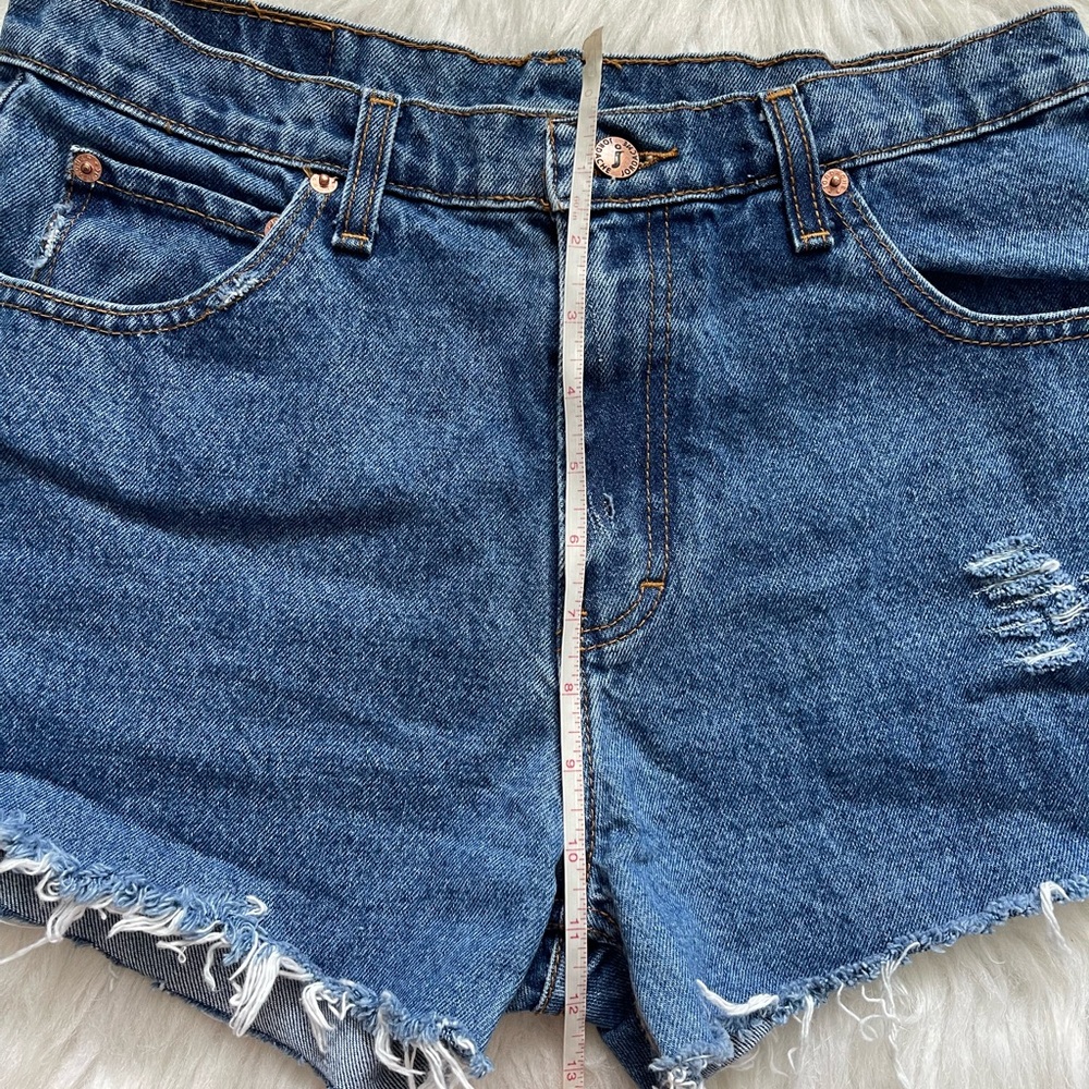 Vintage 90s Dark Wash Jordache High-Waisted Denim Cut-Off Jean Shorts - Picture 10 of 12